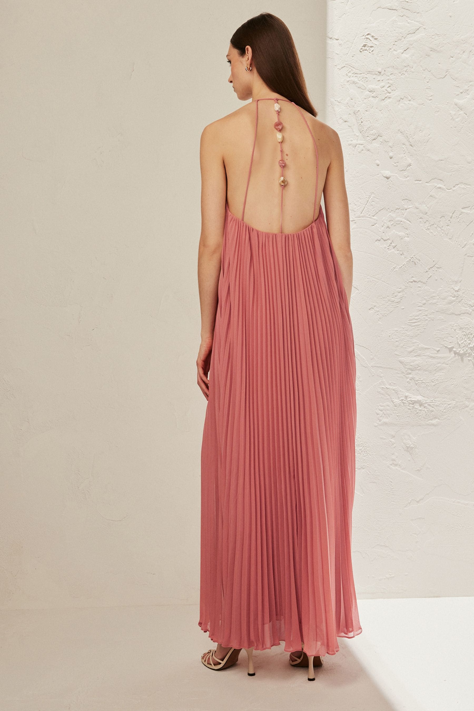 Buy Coral Pink Premium Bead Detail Maxi Dress from Next Luxembourg