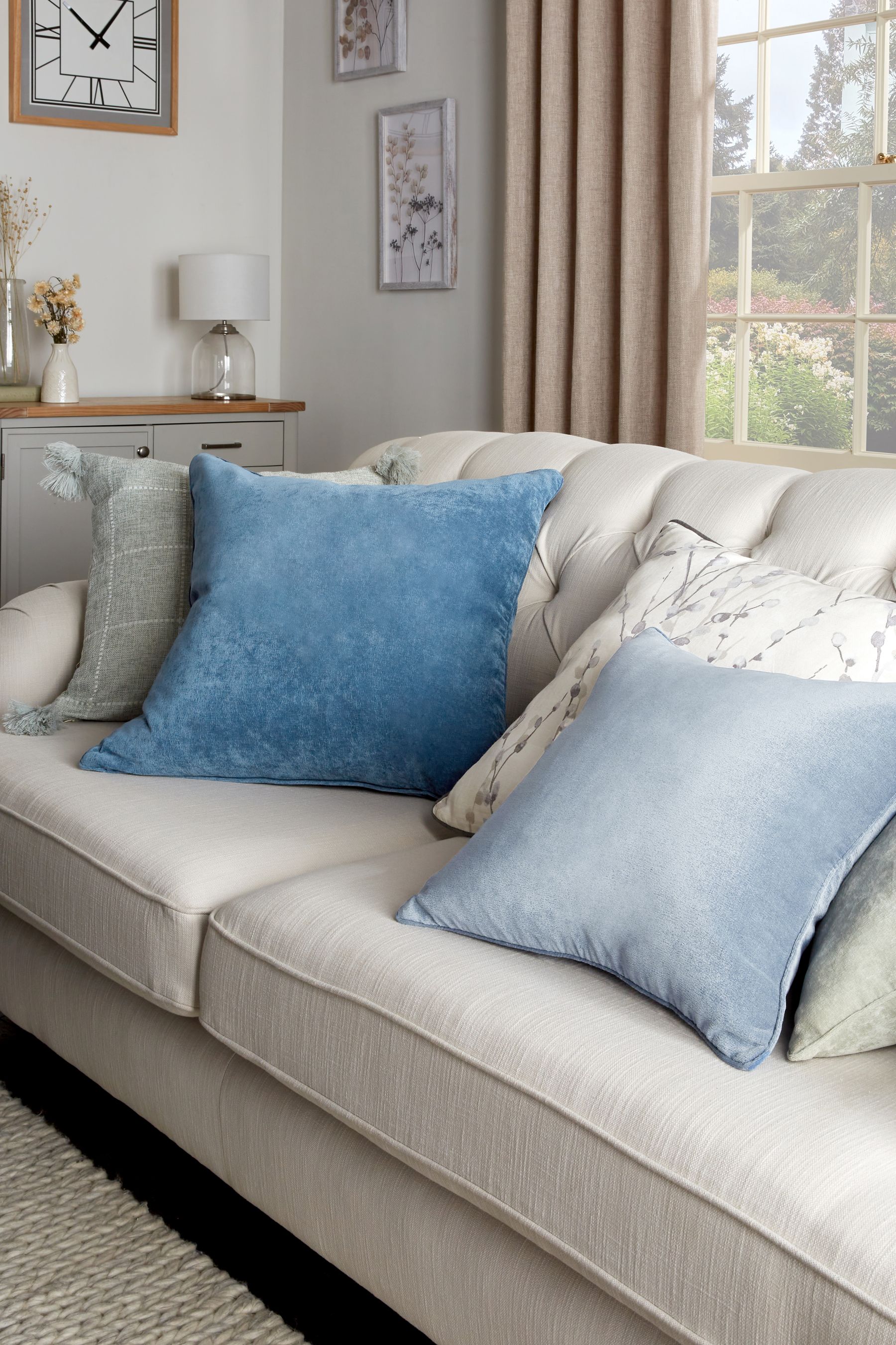 Airforce Blue 45 x 45cm Soft Velour Cushion