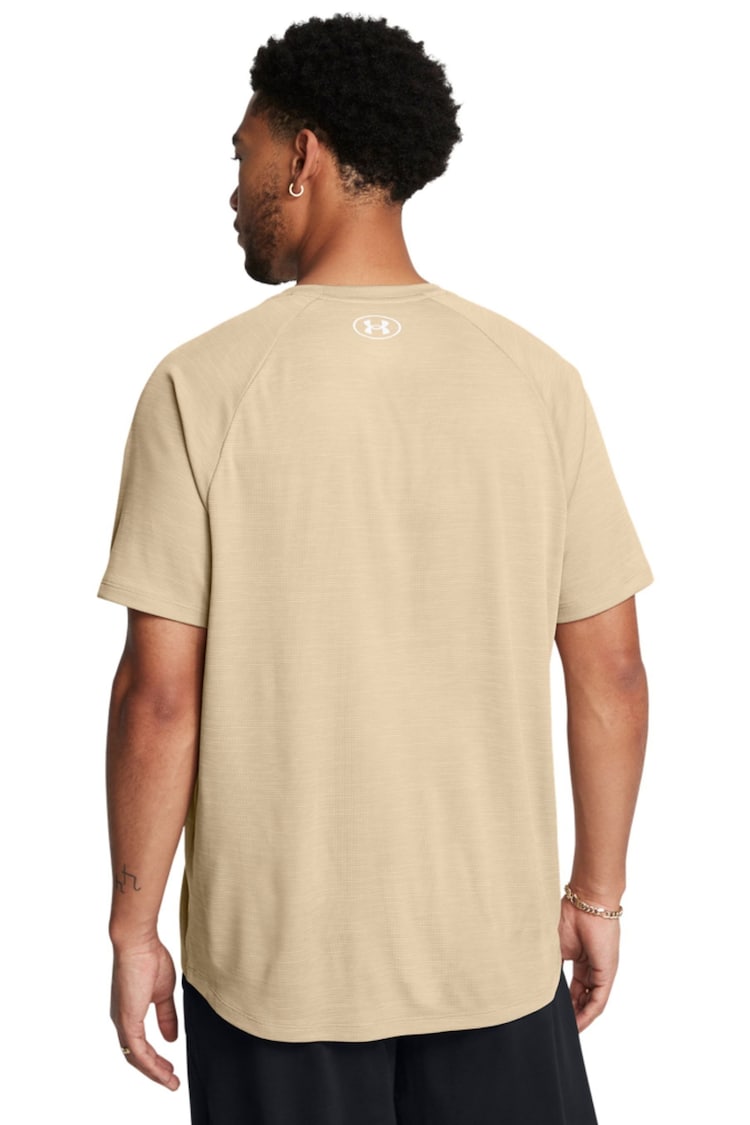 Under Armour Beige Under Armour Grey Tech Textured T-Shirt - Image 2 of 7