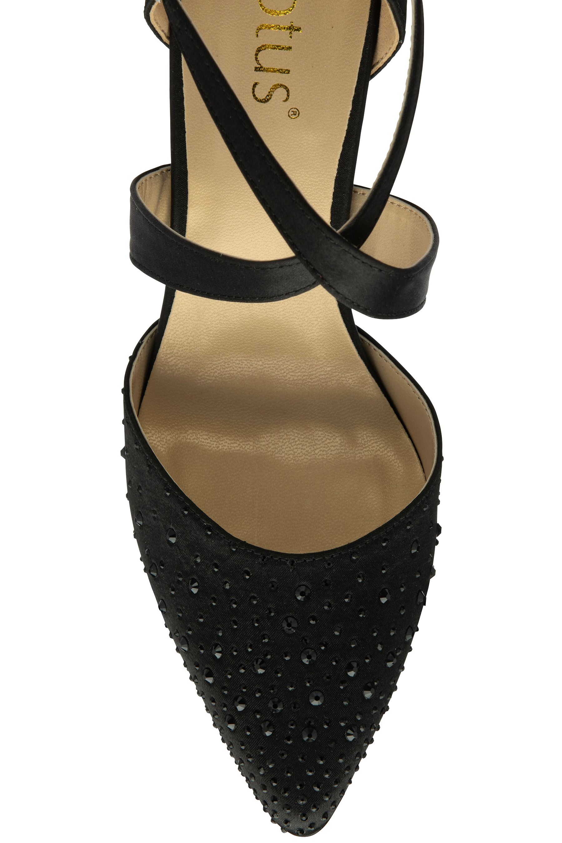 Buy Lotus Black Diamante Pointed Toe Court Shoes from Next Canada