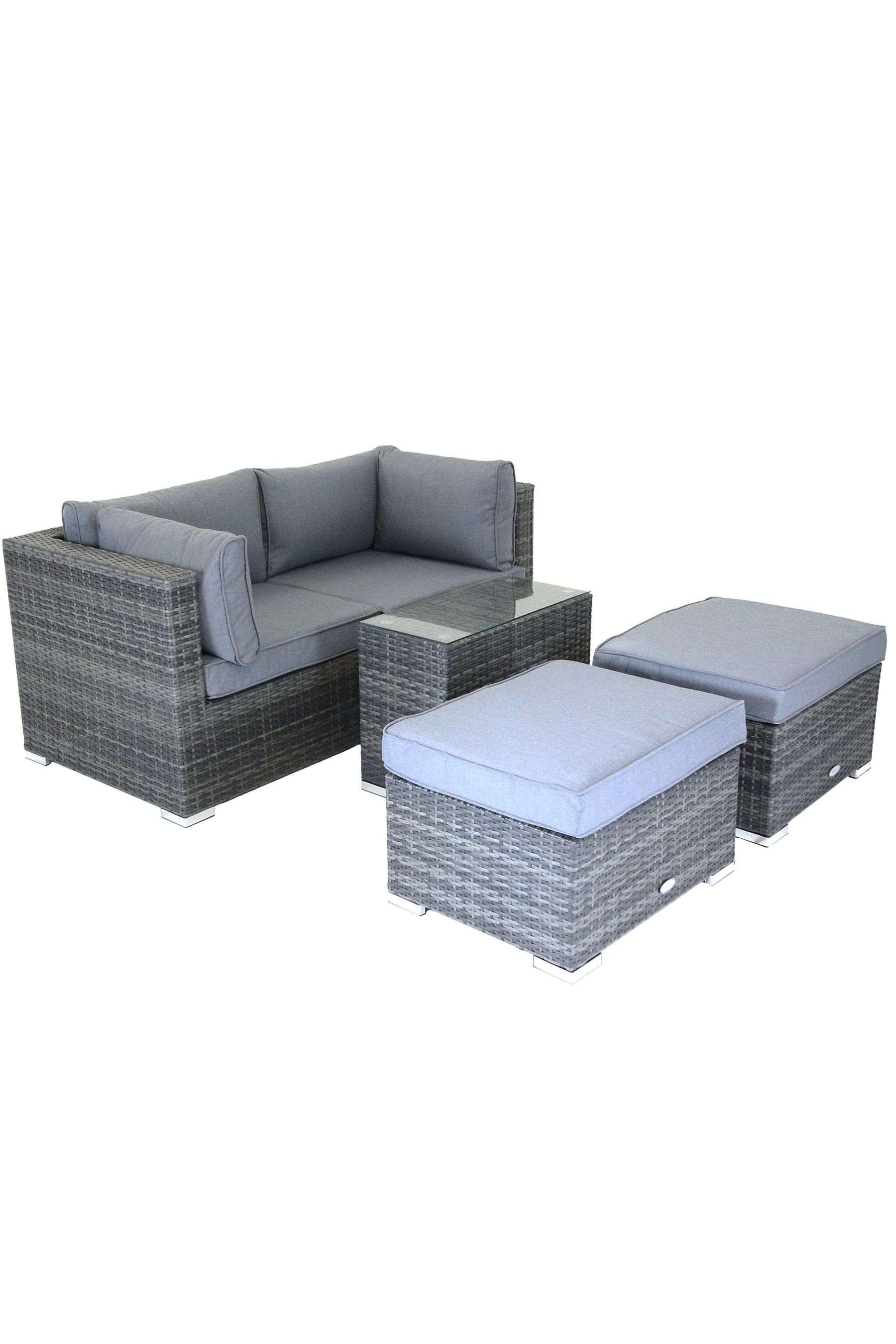 Charles bentley natural wicker 4 seater new arrivals lounge set
