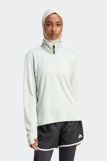 adidas Green Performance Own The Run Half-Zip Sweat Shirt