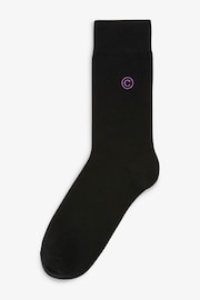 Initial Black Embroidered Lasting Fresh Socks 10 Pack - Image 4 of 11