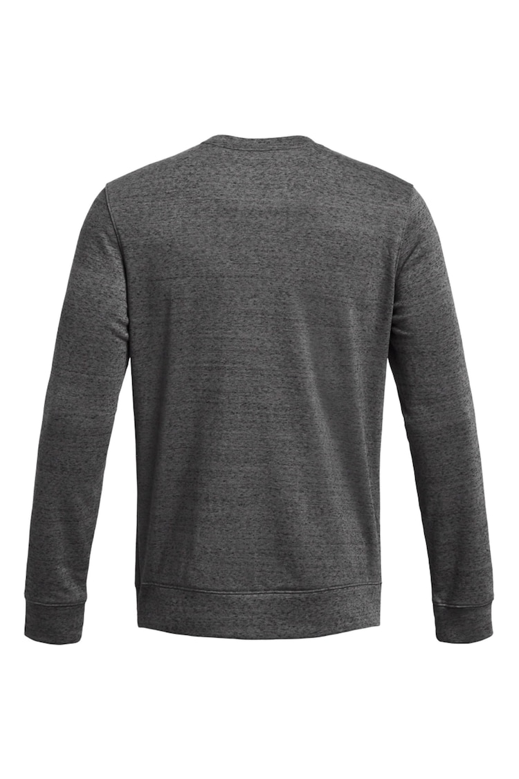 Under Armour Grey Rival Terry LC Crew Neck Sweat Top - Image 4 of 4