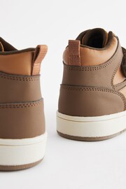 Brown Elastic Lace High Top Trainers - Image 4 of 5