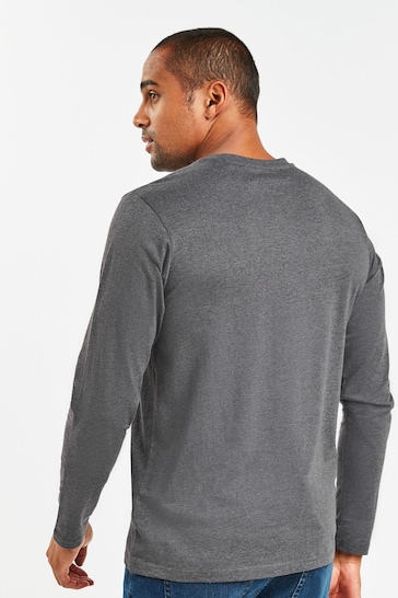 Charcoal Grey Marl Long Sleeve Crew Neck T-Shirt
