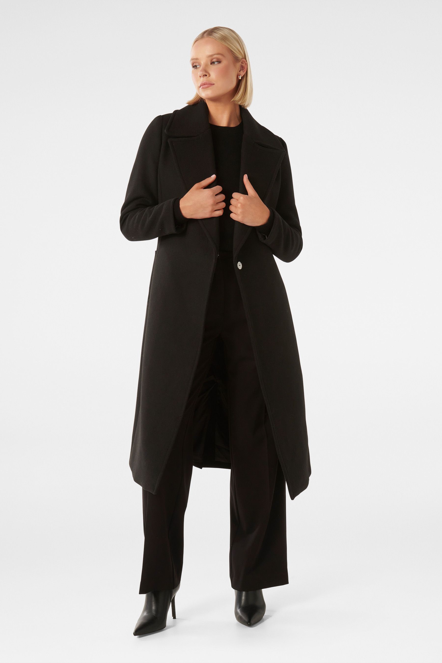 Forever new black coat cheap