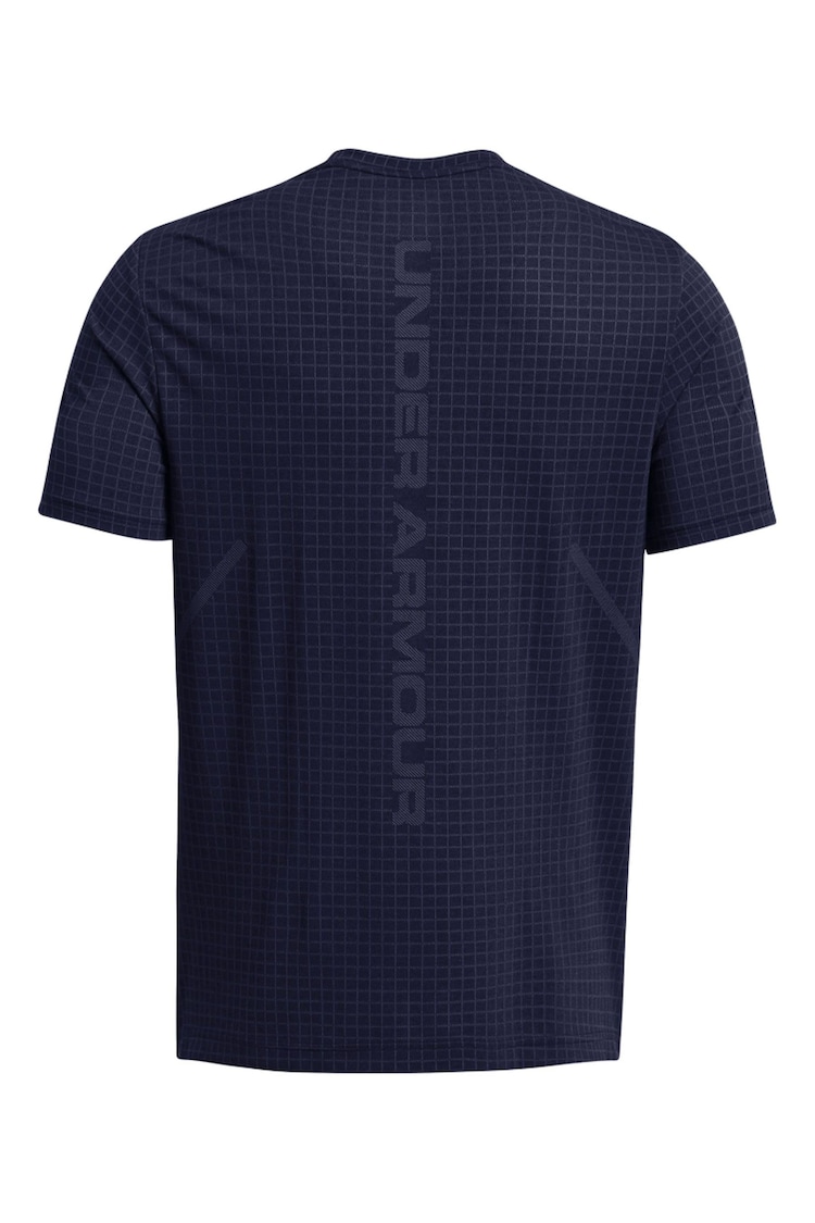 Under Armour Blue Vanish Seamless Grid Short Sleeve T-Shirt - Image 5 of 5