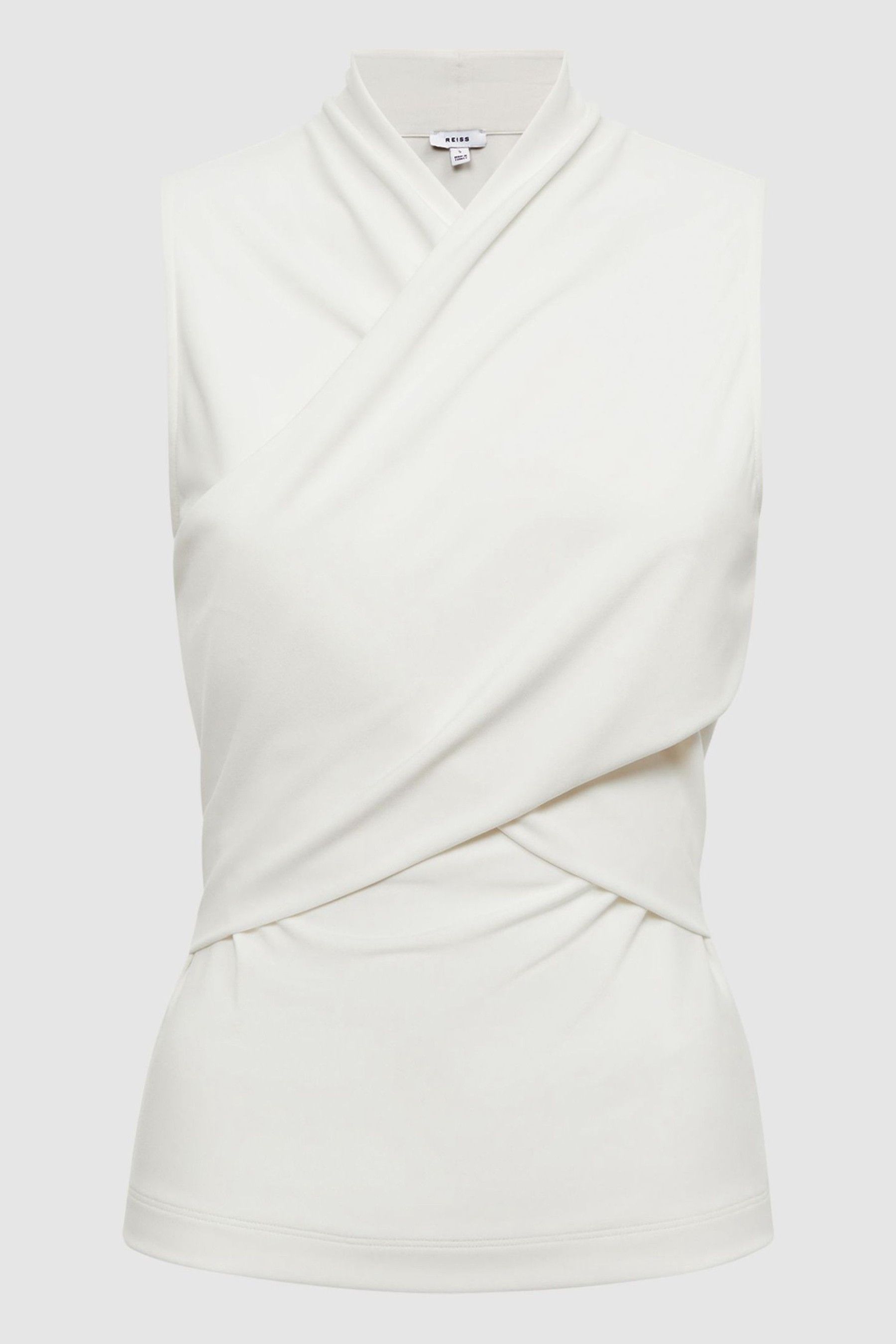 Sleeveless wrap top clearance