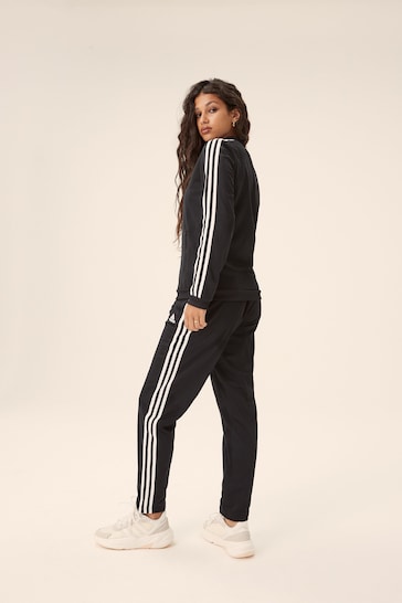 adidas Black Sportswear Essentials 3-Stripes Tracksuit