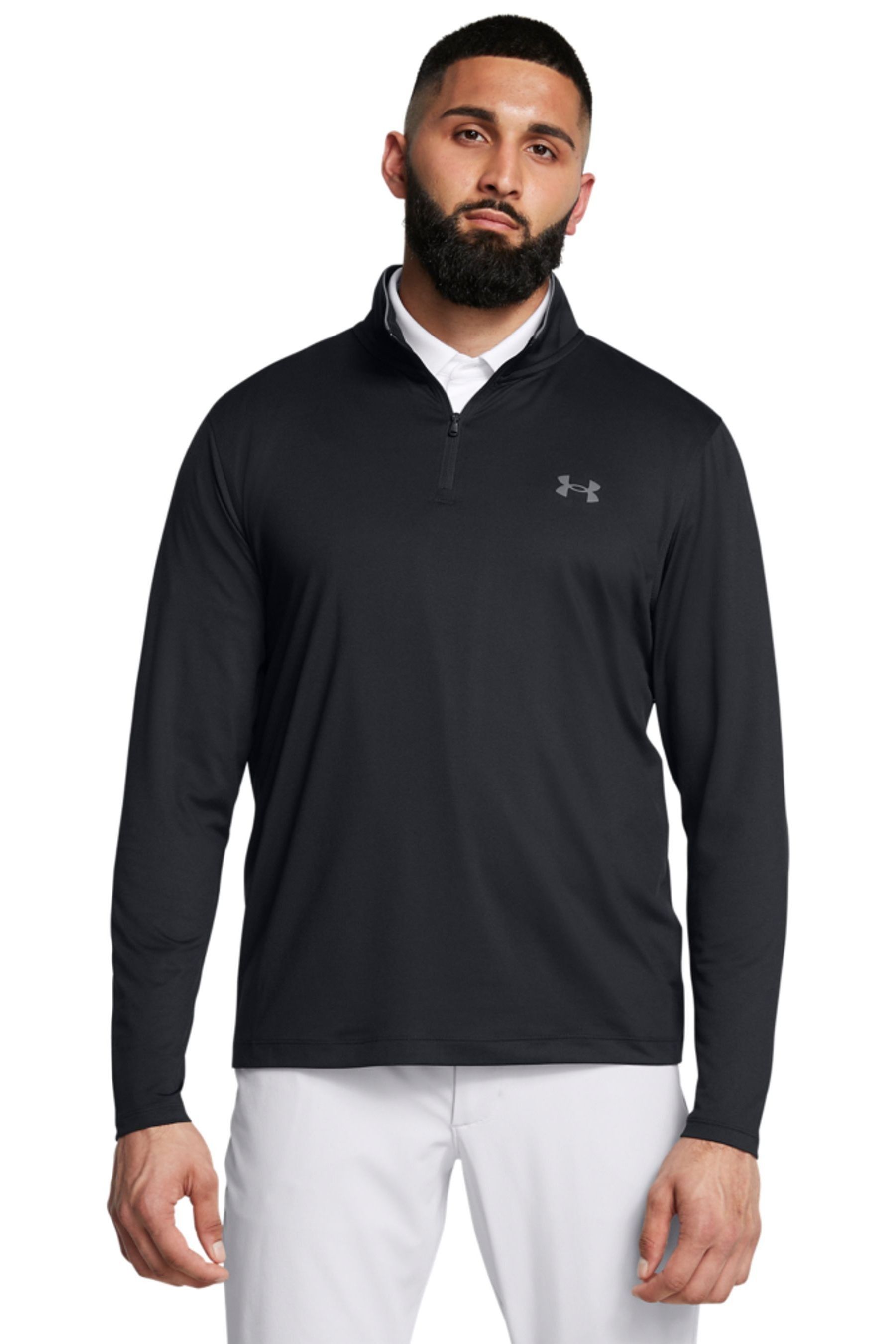 Under Armour Black Golf MatchPlay 1 4 Zip Sweatshirt