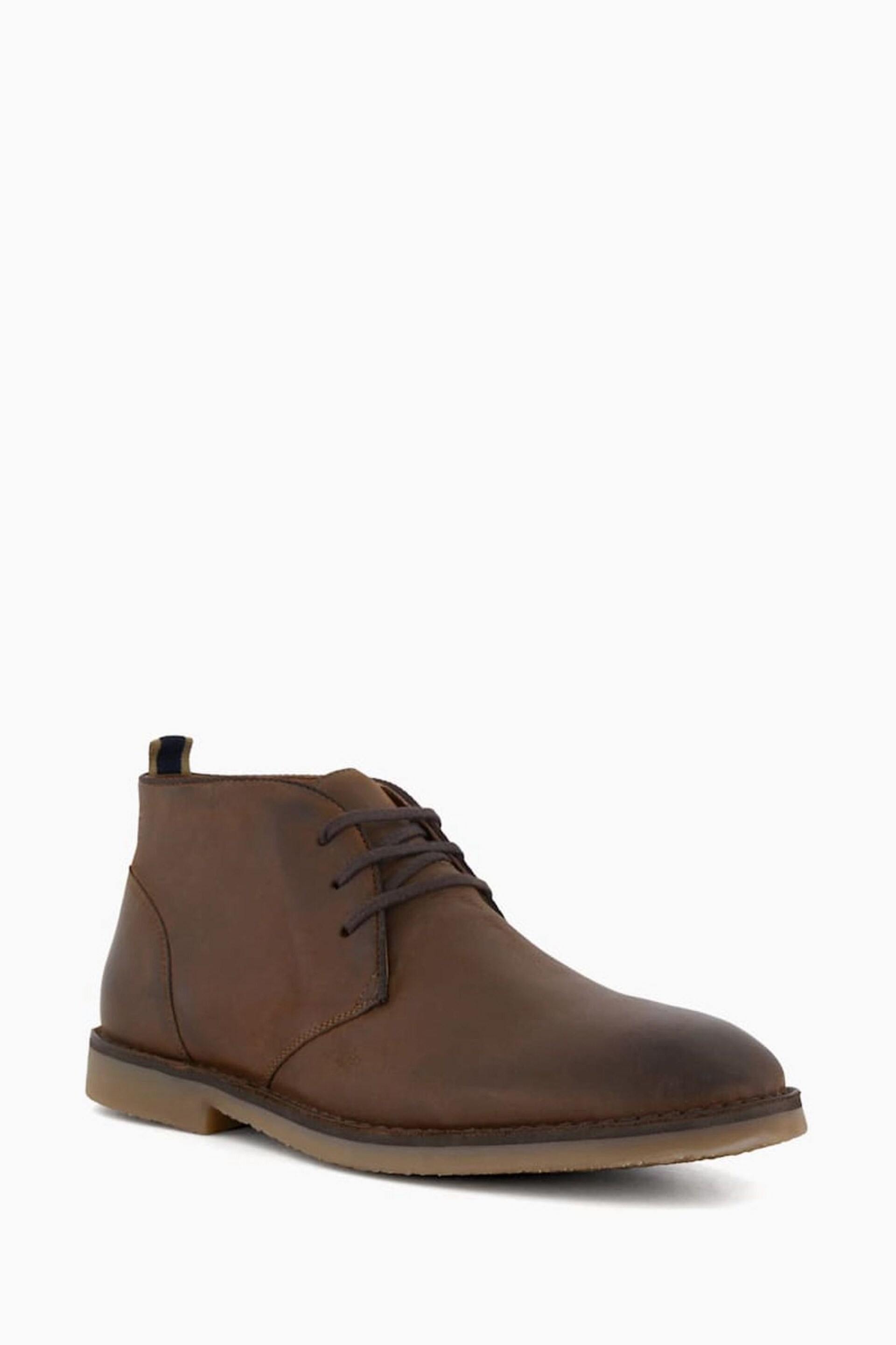 Dune London Brown Cashed Chukka Boots - Image 4 of 6