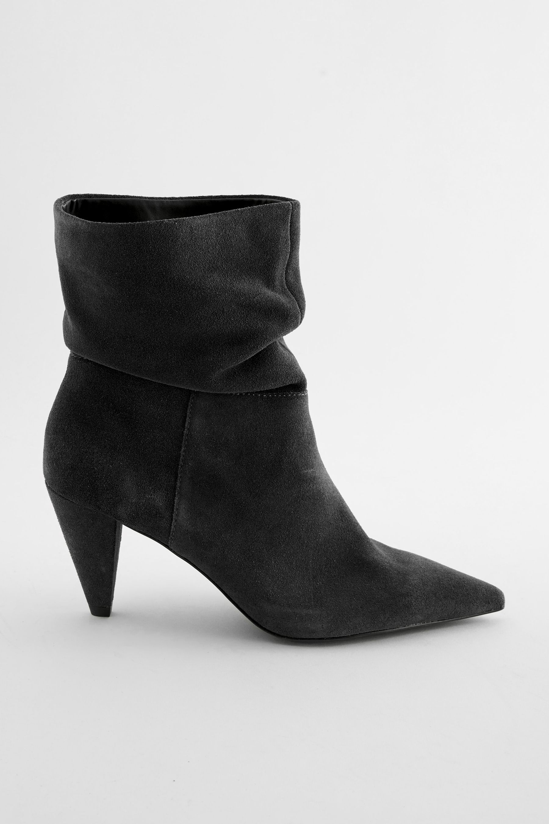 Black suede pull on top boots
