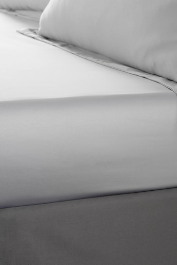 Catherine Lansfield Silver Silky Soft Satin Fitted Sheet