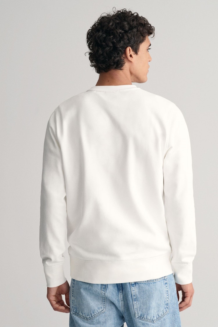 GANT Cream Eggshell Printed Graphic Crew Neck Sweatshirt - Image 2 of 5