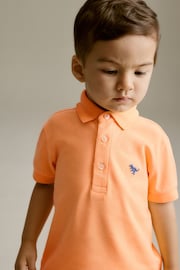 Orange Short Sleeve Polo and Shorts Set (3mths-7yrs) - Image 4 of 7