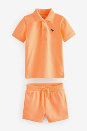 Orange Short Sleeve Polo and Shorts Set (3mths-7yrs) - Image 5 of 7
