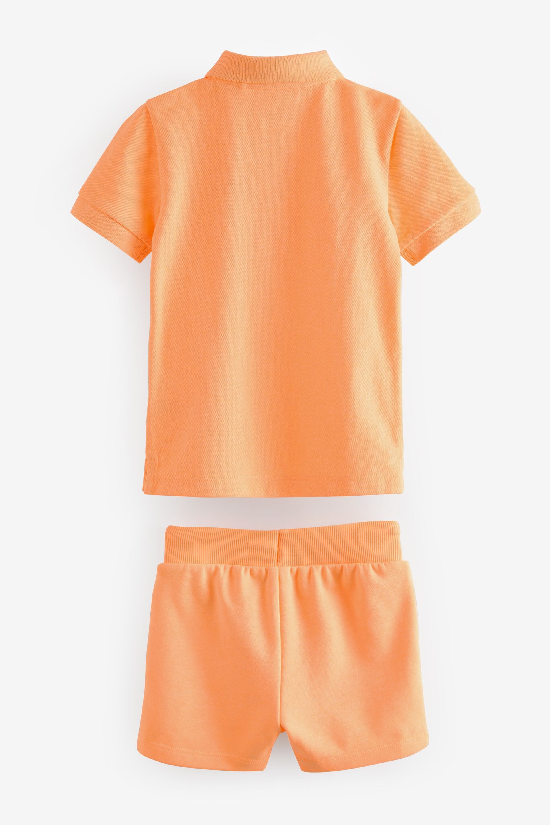 Orange Short Sleeve Polo and Shorts Set (3mths-7yrs) - Image 6 of 7