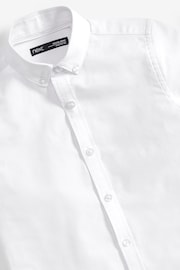 White Plain Short Sleeve Cotton Rich Oxford Shirt (3-16yrs) - Image 6 of 6