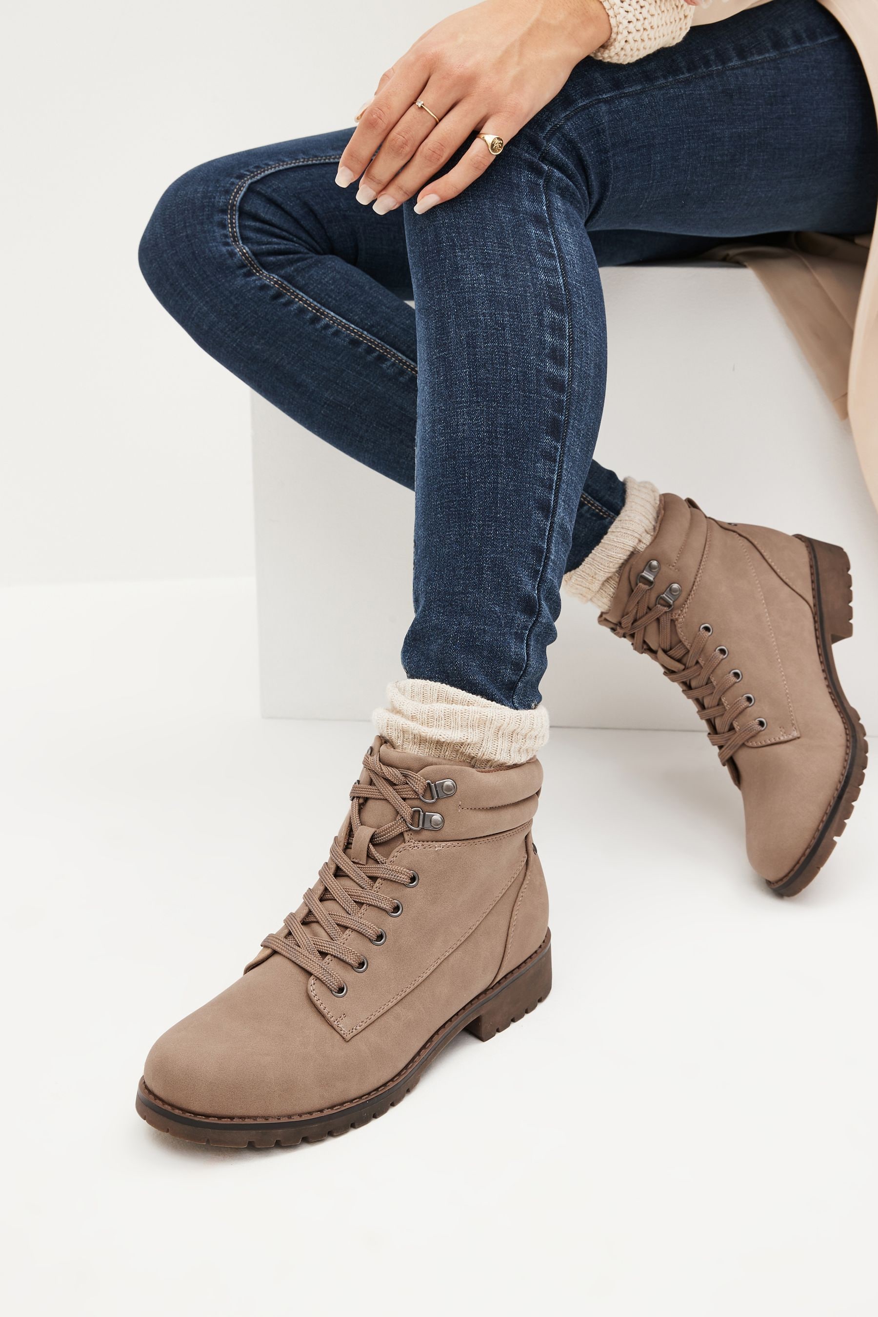 Casual lace cheap up boots