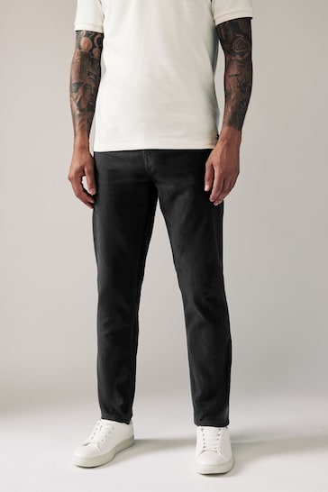 Black Slim Soft Touch 5 Pocket Jean Style Trousers