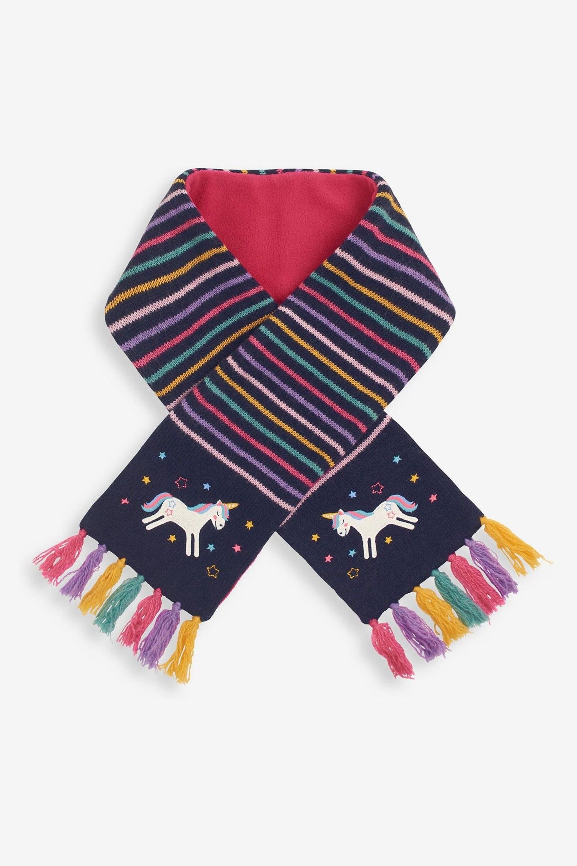 JoJo Maman Bébé Navy Unicorn Scarf - Image 1 of 3