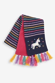 JoJo Maman Bébé Navy Unicorn Scarf - Image 2 of 3