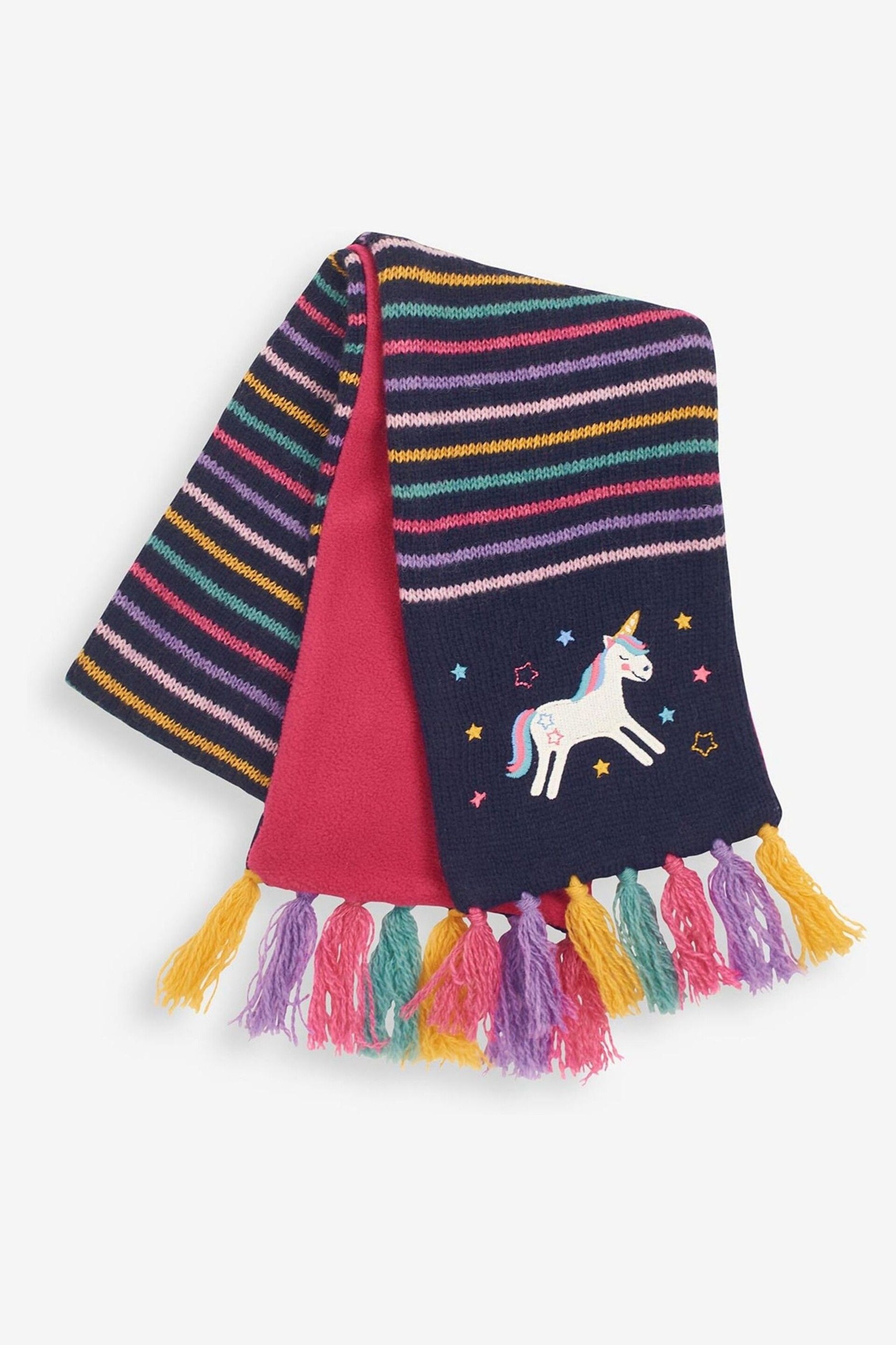 JoJo Maman Bébé Navy Unicorn Scarf - Image 2 of 3