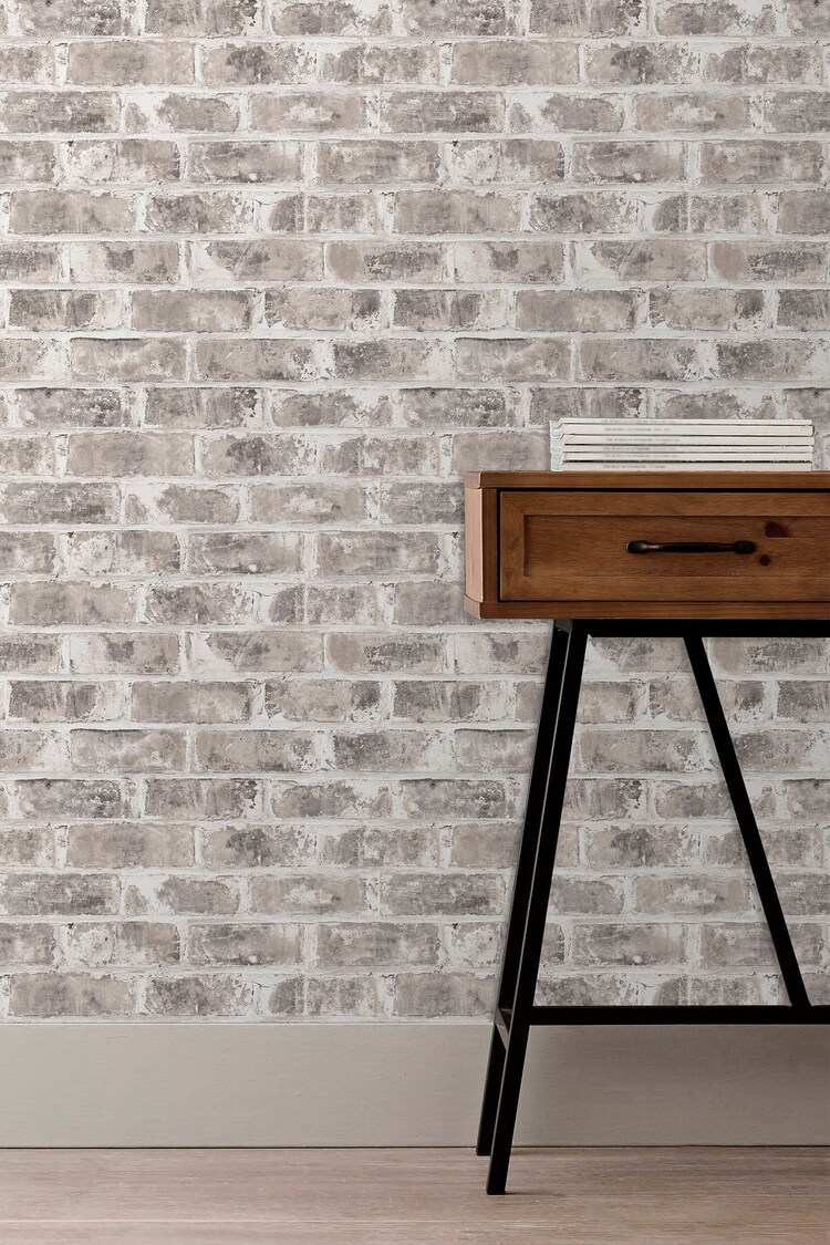 Urban Walls Grey Warehouse Brick Wallpaper - Image 1 of 4