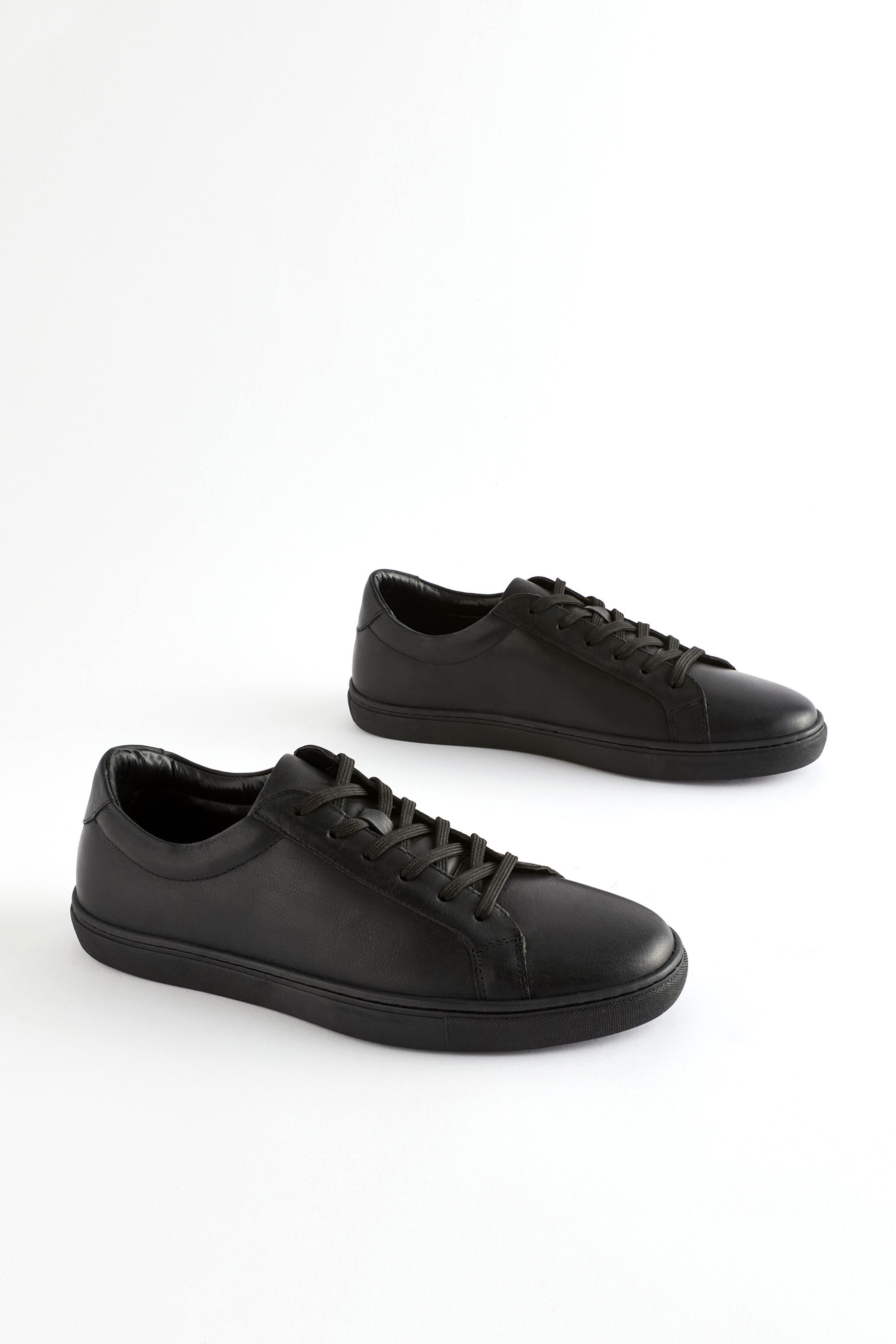 Black Leather Trainers