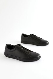 Black Leather Trainers - Image 2 of 5