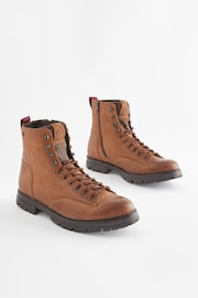 Tan Brown Leather Monkey Boots - Image 1 of 5