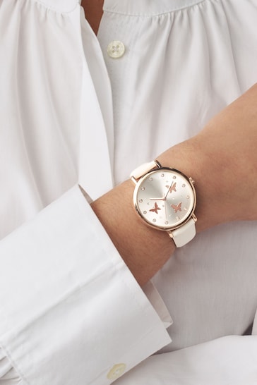 White Butterfly Watch