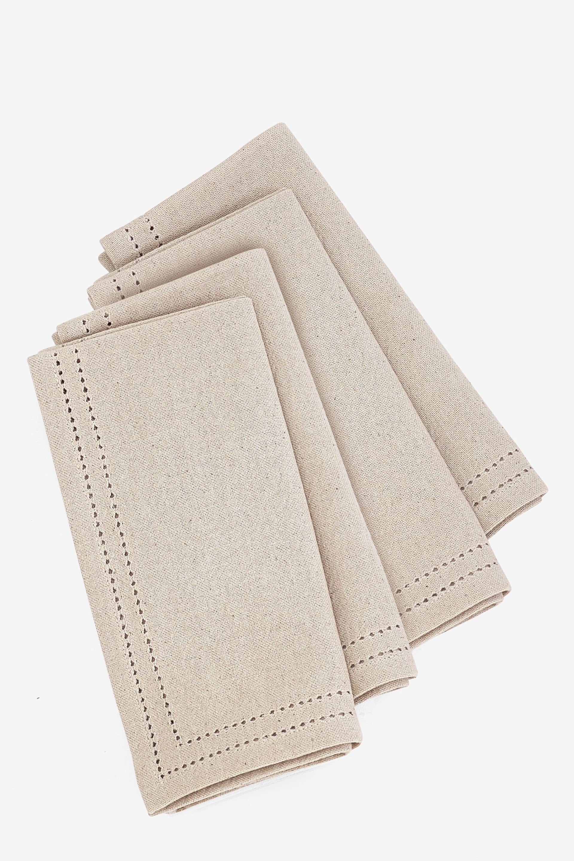 Natural Edge Trim Cotton Napkins Set of 4 - Image 3 of 3