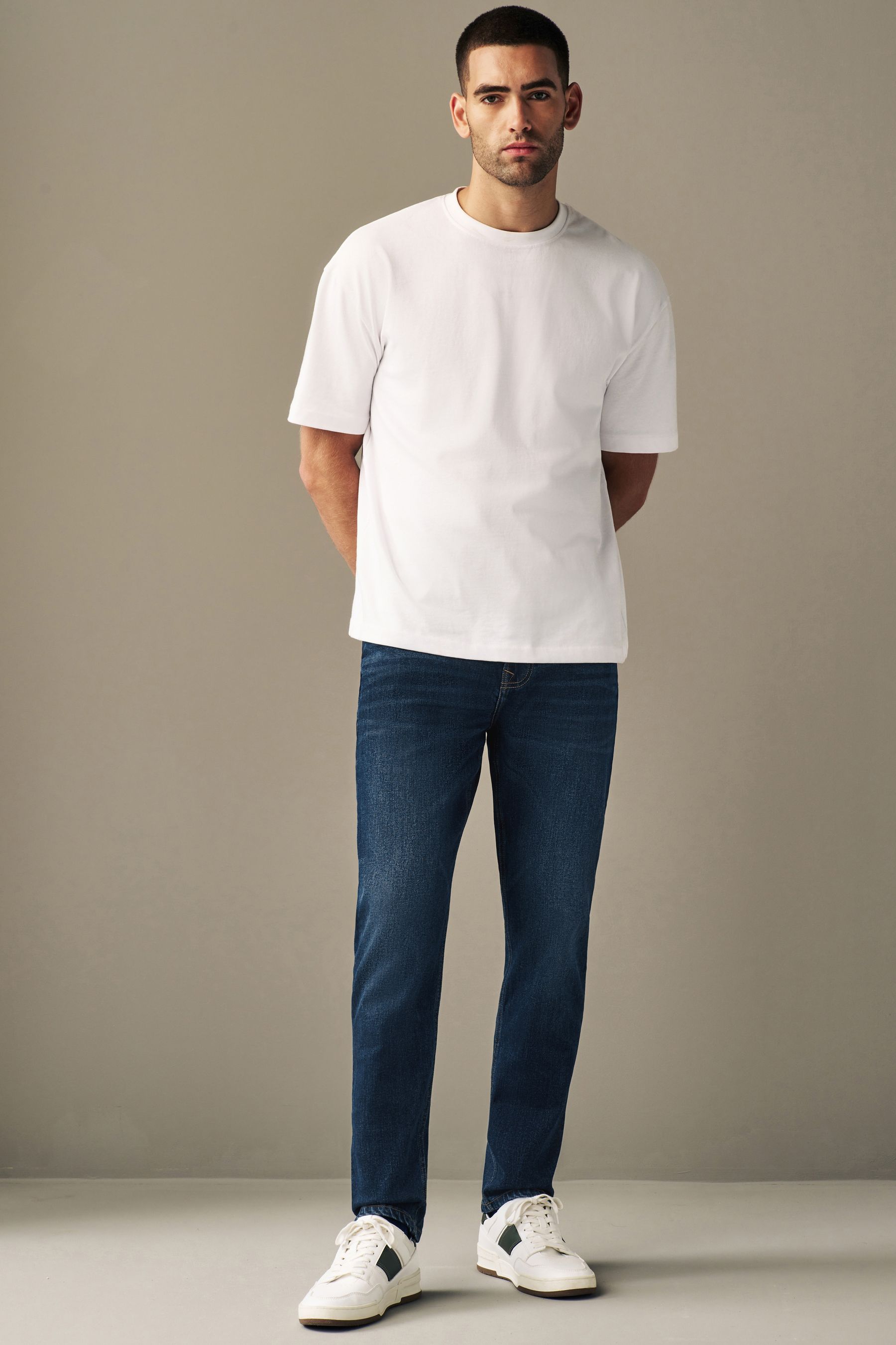Buy Blue Regular Fit Vintage Stretch Authentic Jeans from the Next UK online shop