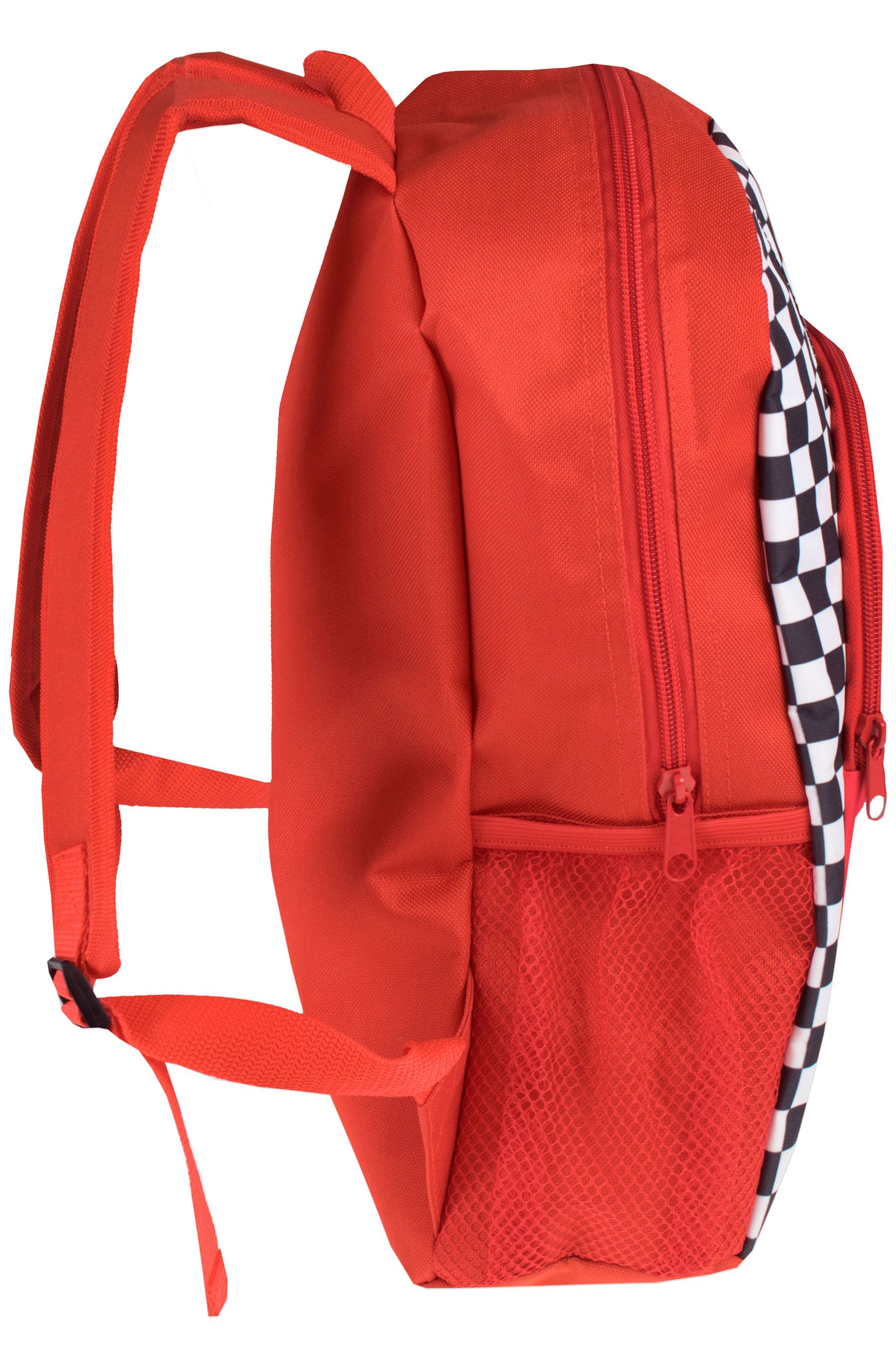 Vans realm racing red & checkerboard flame backpack on sale