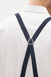 Navy Blue Herringbone Slim Braces - Image 3 of 4