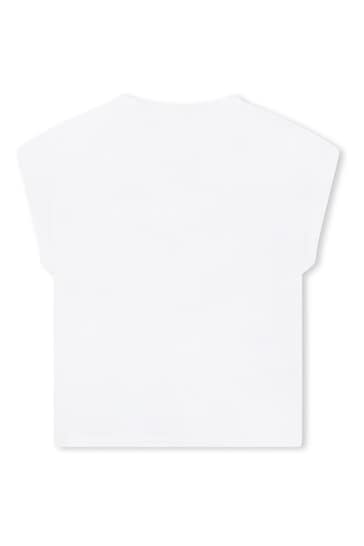 DKNY Short Sleeve Logo Colourblock White T-Shirt