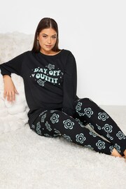 Yours Curve Black Day Off Outfit Sweat Set - Image 3 of 4