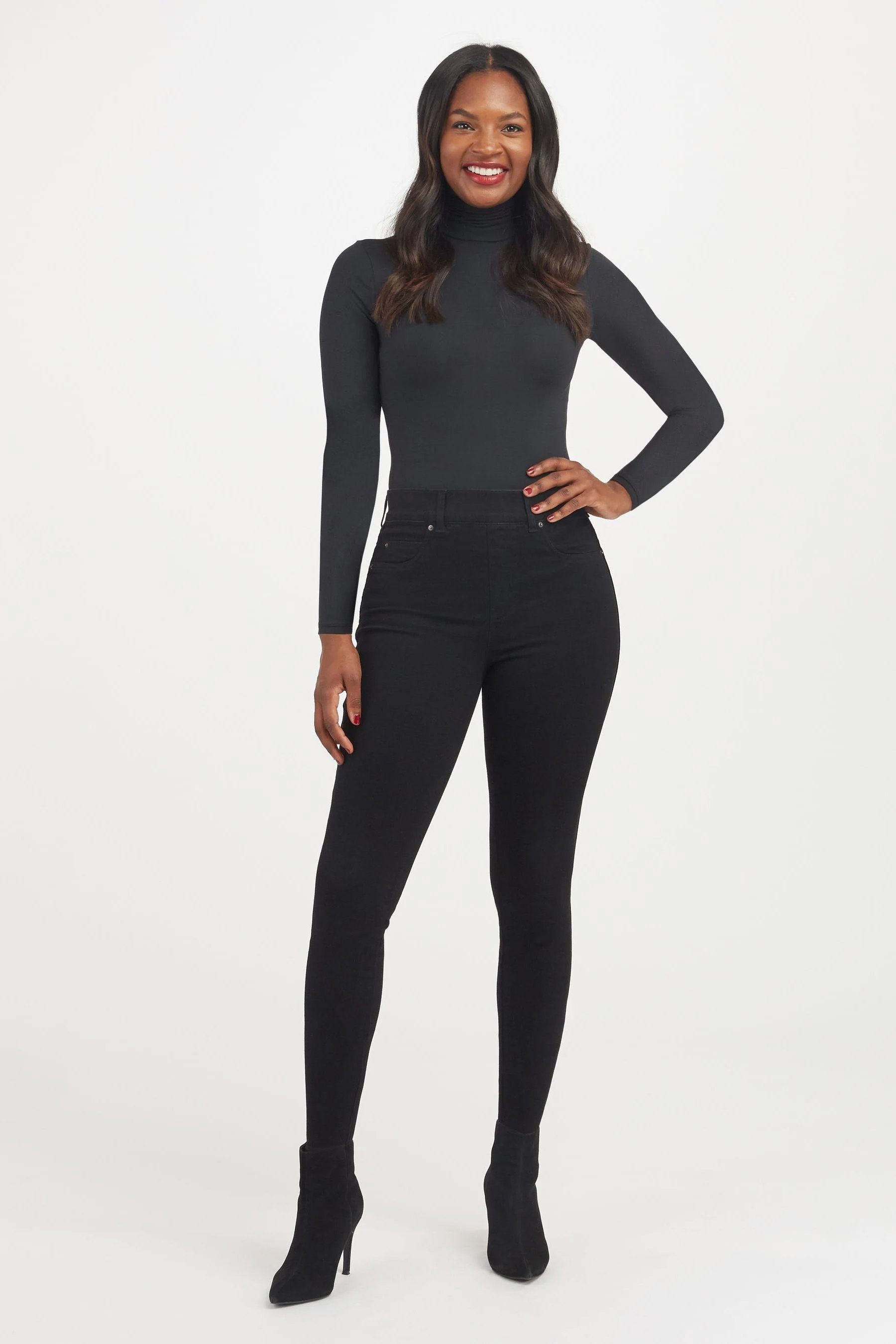 Spanx black denim leggings sale