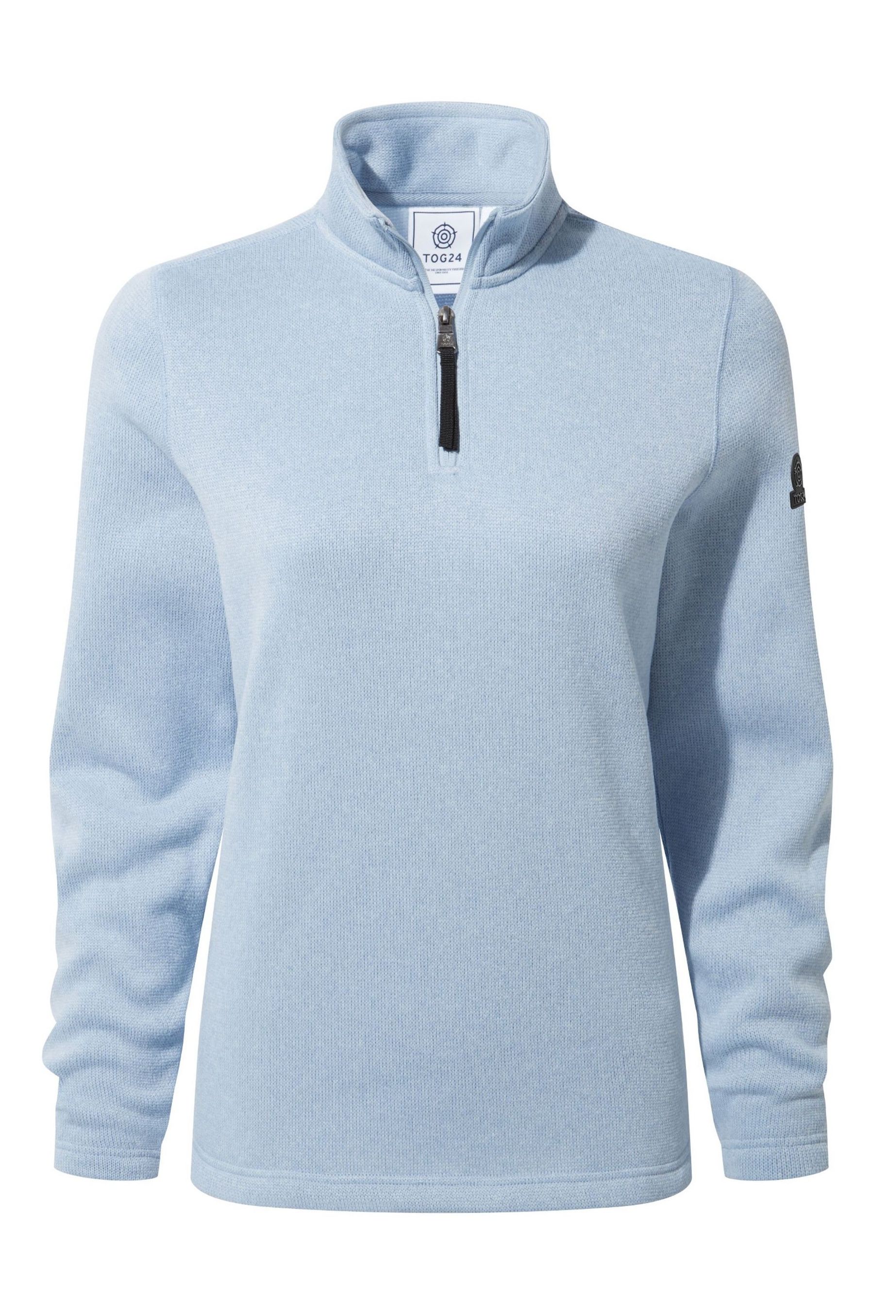 Buy Tog 24 Light Blue Pearson Knit Look Zip Neck Fleece from Next South Africa