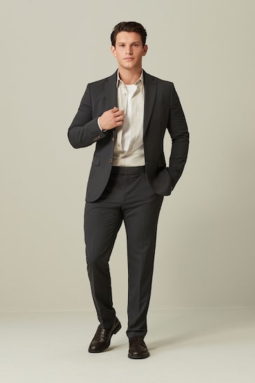 Charcoal Grey Slim Motionflex Stretch Suit Trousers
