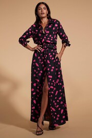 Dancing Leopard Dove Maxi Shirt Dress - Image 1 of 4