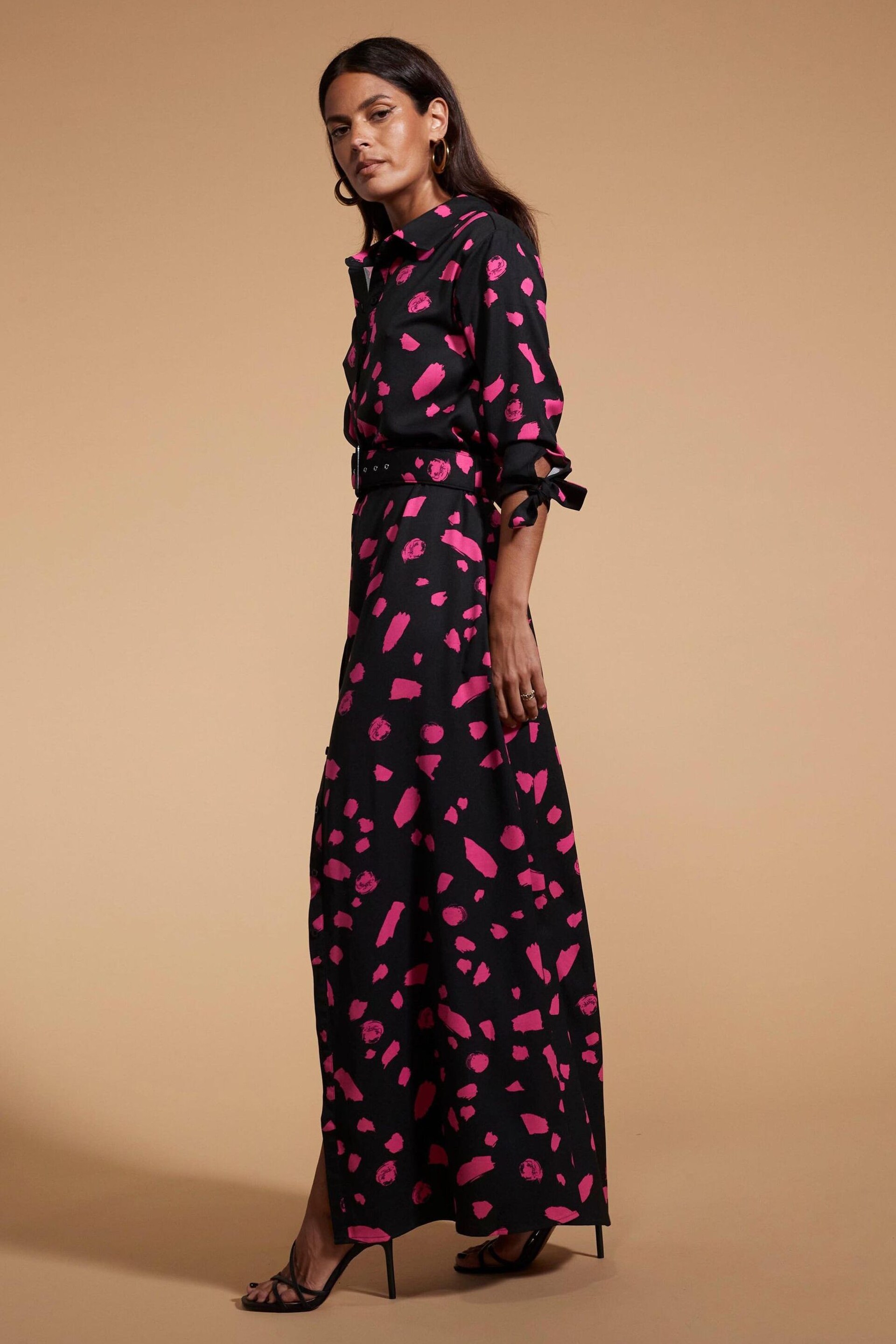 Dancing Leopard Dove Maxi Shirt Dress - Image 3 of 4