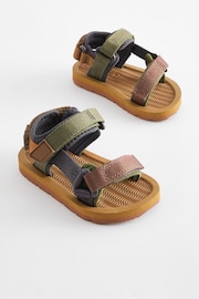 Brown Touch Fastening Adjustable Strap Tape Trekker Sandals - Image 1 of 5