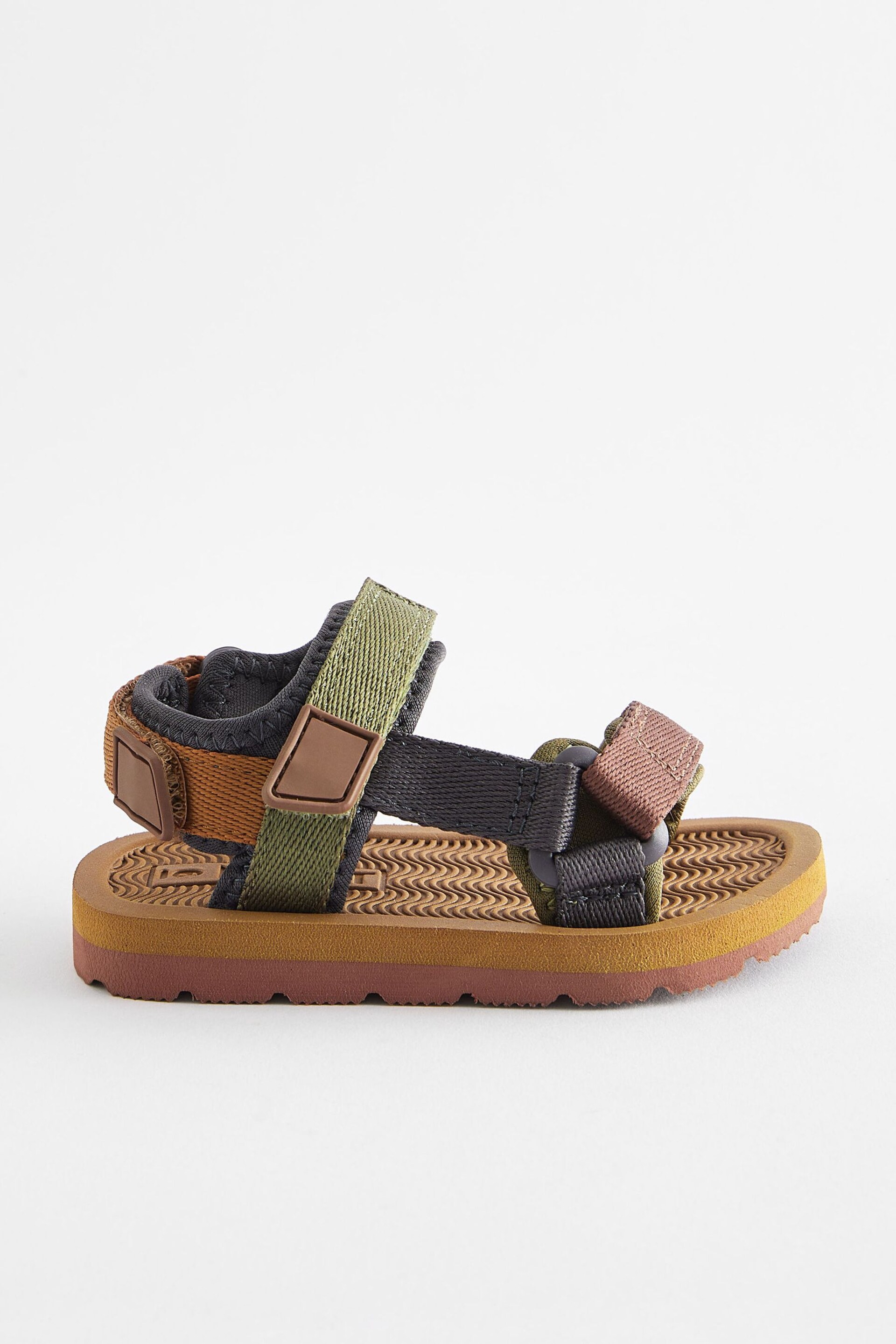 Brown Touch Fastening Adjustable Strap Tape Trekker Sandals - Image 2 of 5