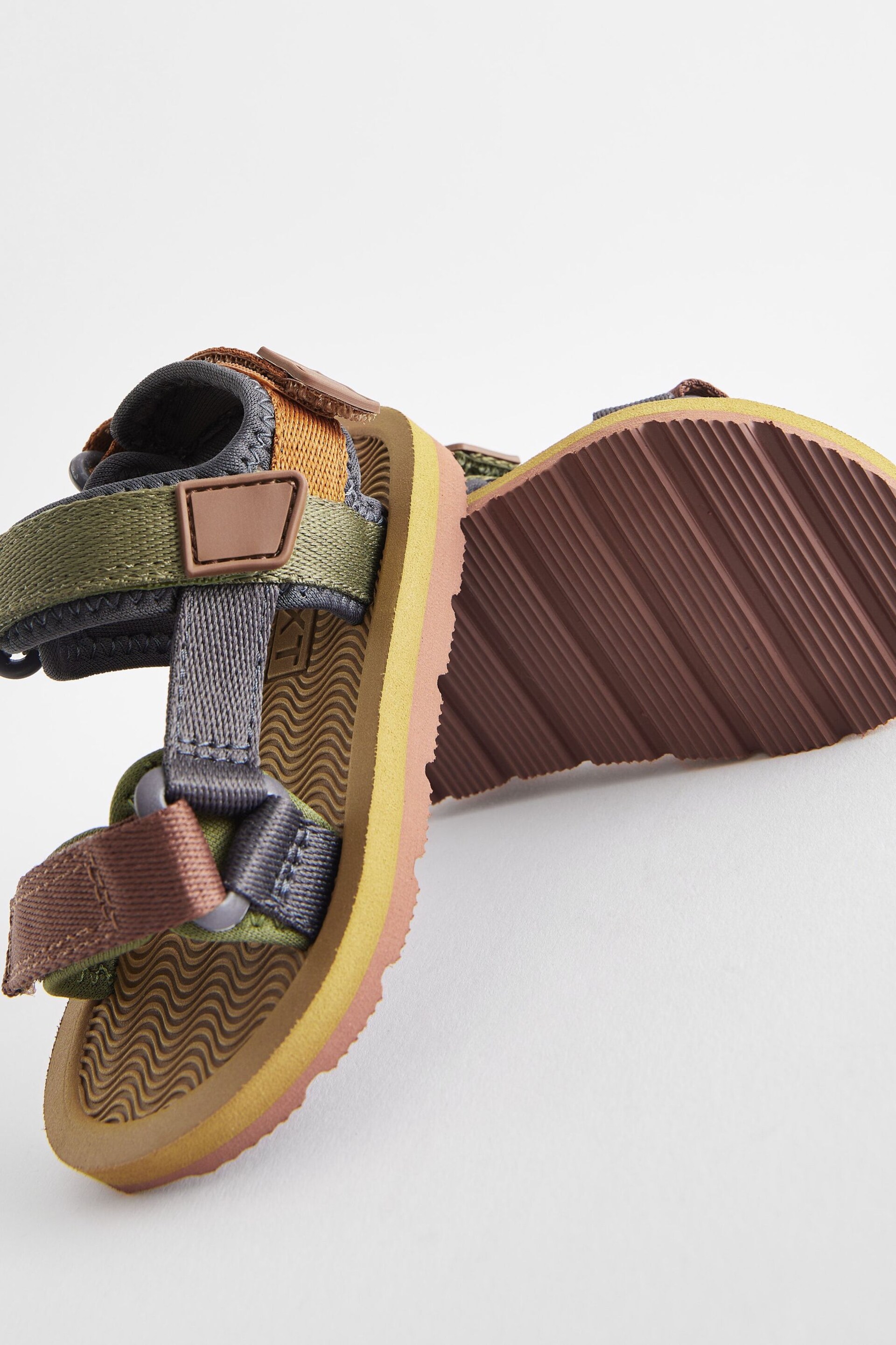Brown Touch Fastening Adjustable Strap Tape Trekker Sandals - Image 4 of 5