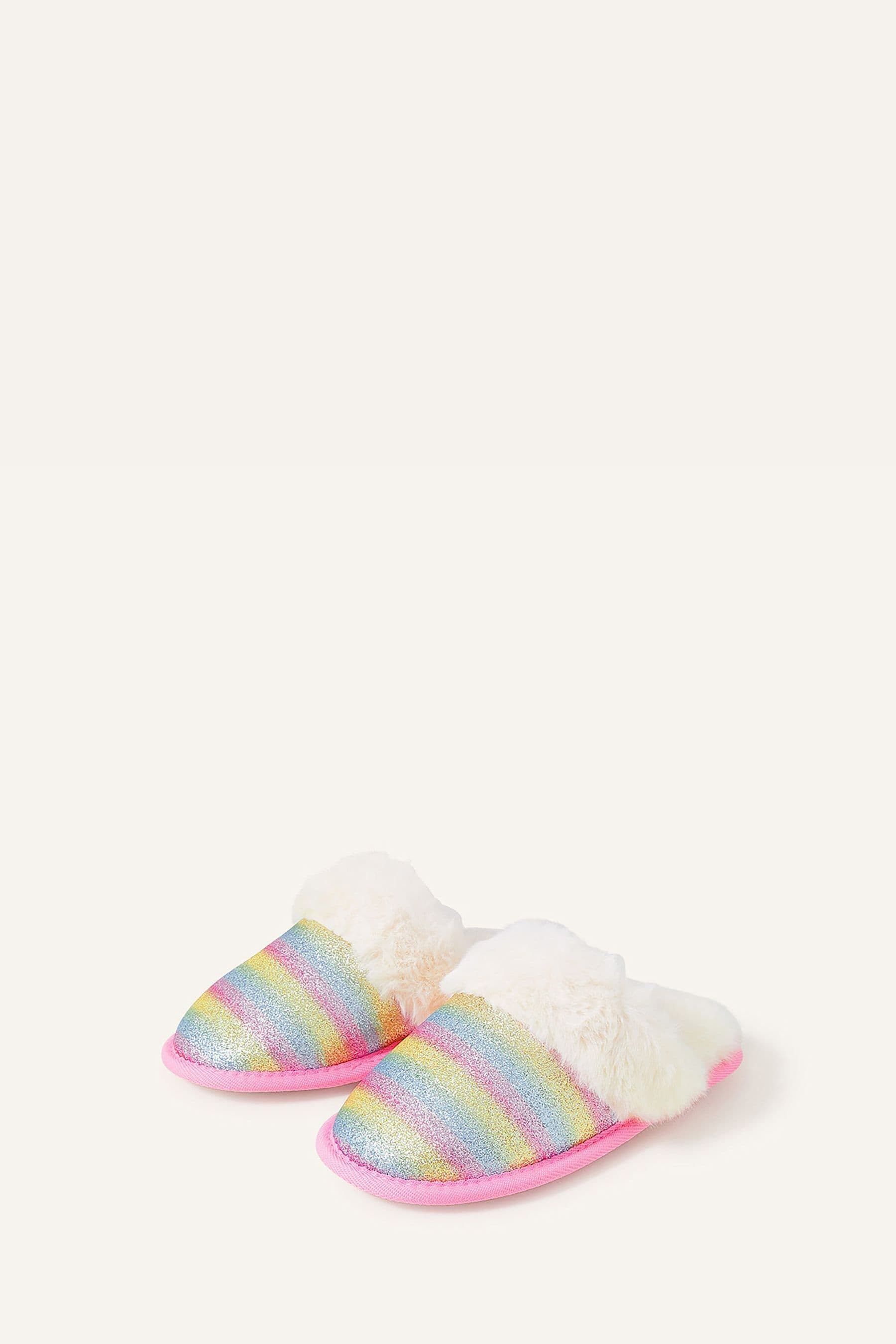Accessorize Girls Glitter Stripe Mule Slippers