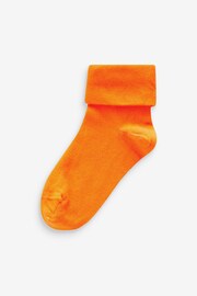 Bright Multi Coloured 5 Pack Cotton Rich Roll Top Ankle Socks - Image 2 of 7