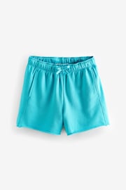 Fluro Blue Raw Edge Washed 100% Cotton Jersey Shorts - Image 5 of 6